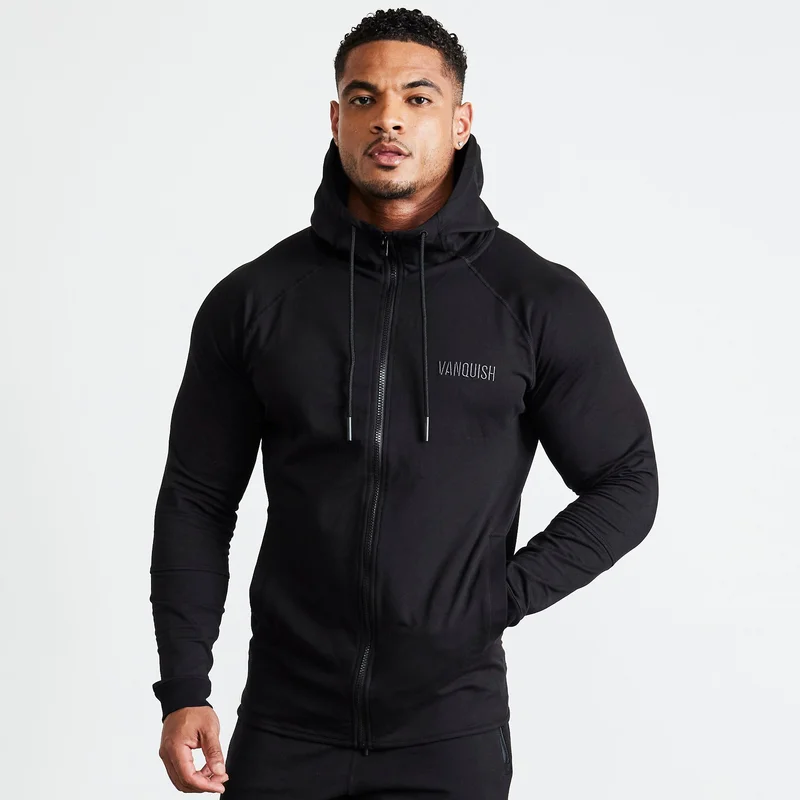 Image of Vanquish Eclipse V2 Black Full Zip Front Hoodie