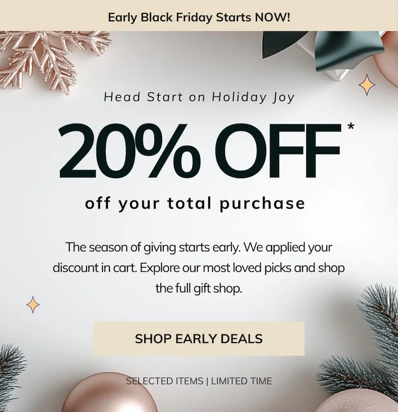 Shop Early Black Friday Holiday Savings