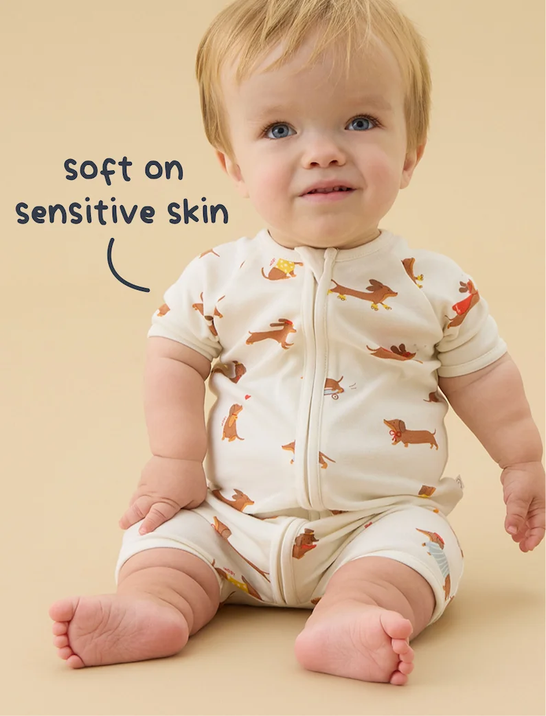 Sausage Dog Summer Baby Pajamas