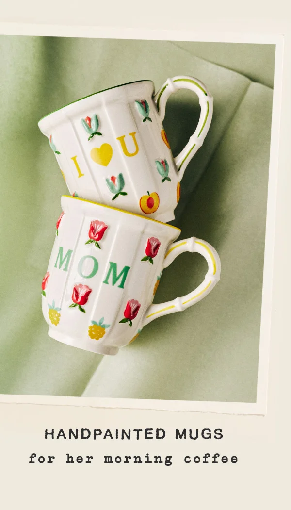 handpainted mugs for her morning coffee