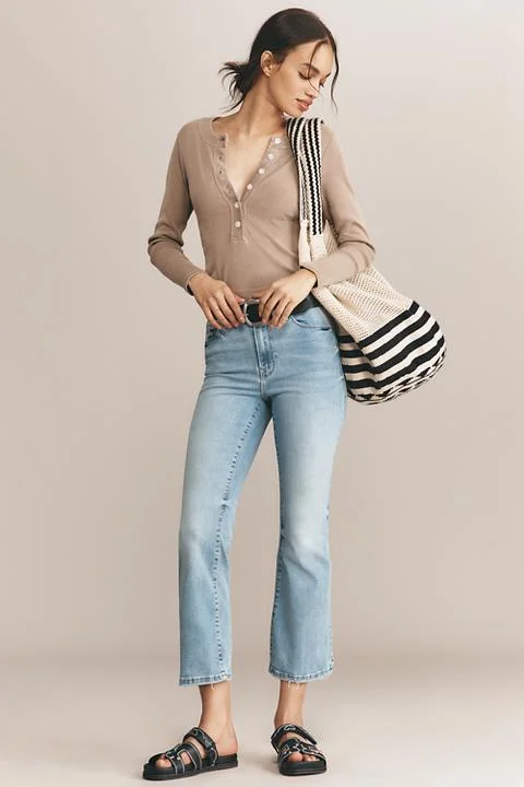 Good American Always Fits Good Legs High-Rise Crop Mini Bootcut Jeans
