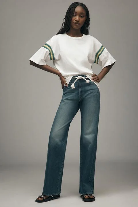 MOTHER The Lasso Sneak High-Rise Wide-Leg Jeans