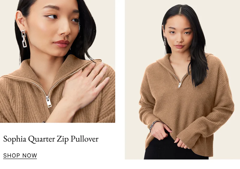 Sophia Chunky Cashmere Quarter Zip Pullover