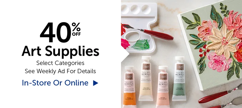 40% Off Art Supplies - Select Categories