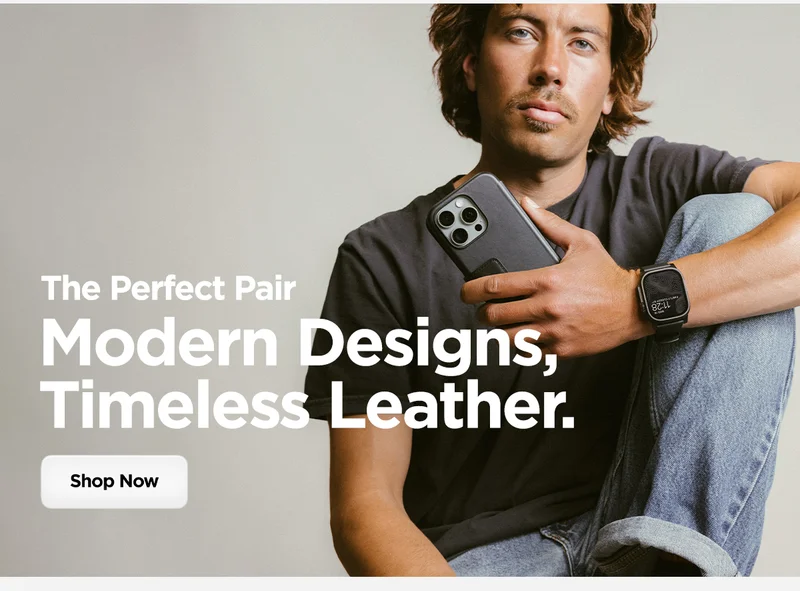 The Perfect Pair. Modern Designs, Timeless Leather. Shop Now. Modern Leather Apple Watch Band. Modern Leather iPhone Folio.