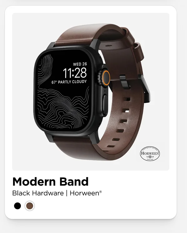 Rustic Brown Modern Band for Apple Watch. Horween Leather