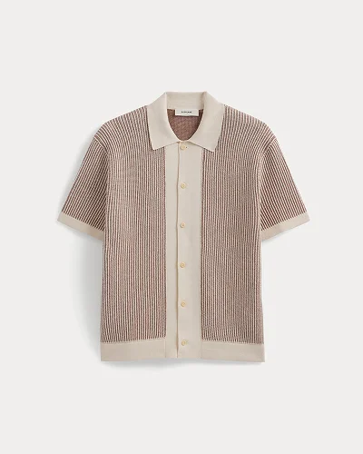 Image | Button-Down Resort Polo | Birch/Brown