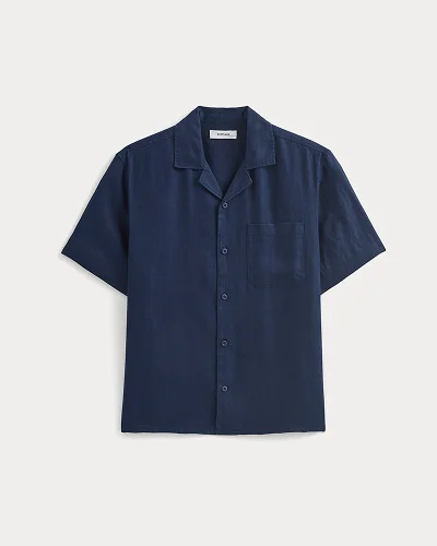 Image | Linen Resort Shirt | Navy