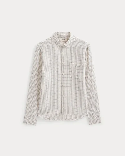 Image | The Classic Shirt in Linen | Bone/Plaid