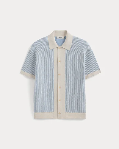 Image | Button-Down Resort Polo | Light Heathered Oat/Open Air