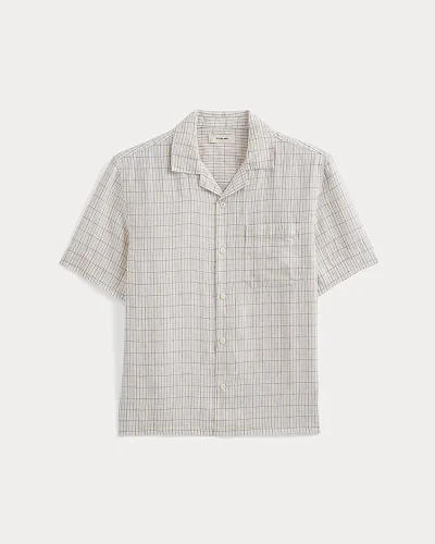 Image | Linen Resort Shirt | Bone/Plaid