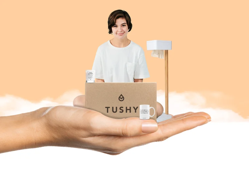 WOMAN ON BIDET WITH GIFTS