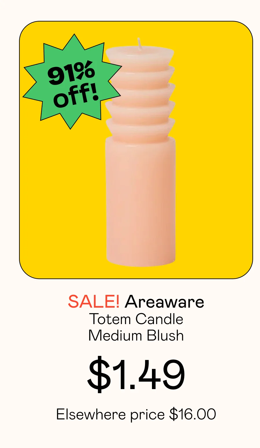 Totem Candle Medium Blush
