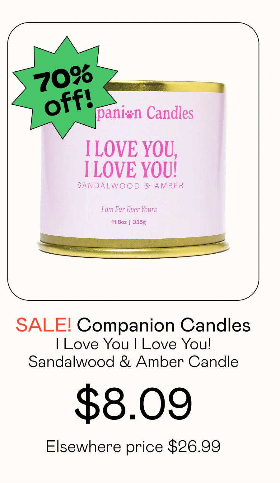 Sandalwood & Amber Candle
