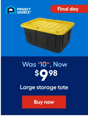 Final Day project source Was $10 , Now $9.98 Large storage tote