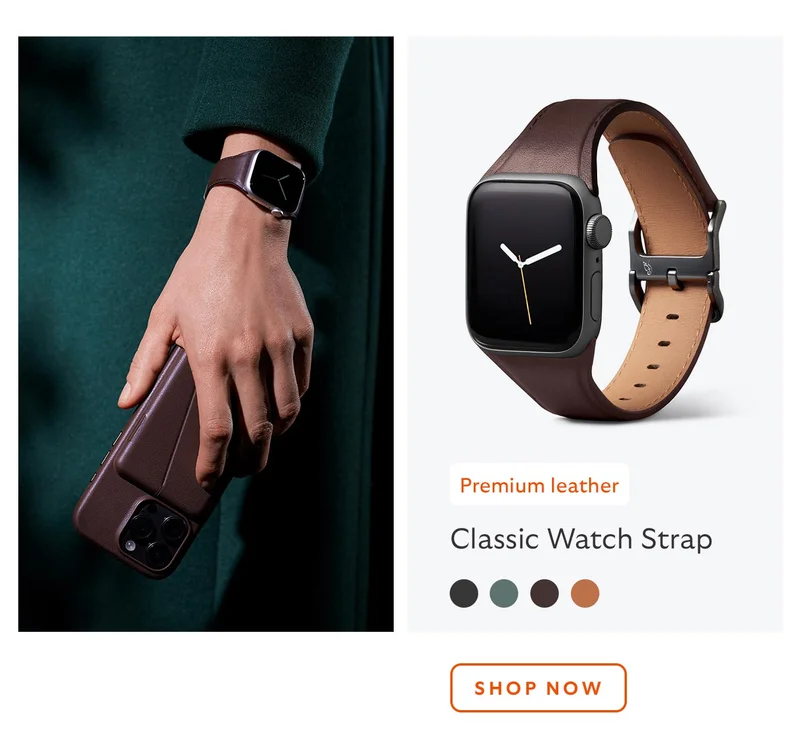 Classic Watch Strap – Large – Ganache (*new) *Premium leather
