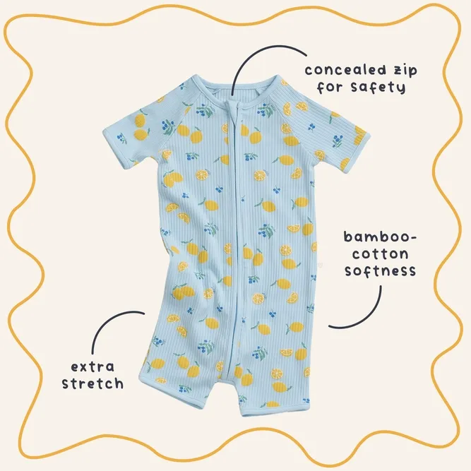 Ribbed Zip Summer Pajamas