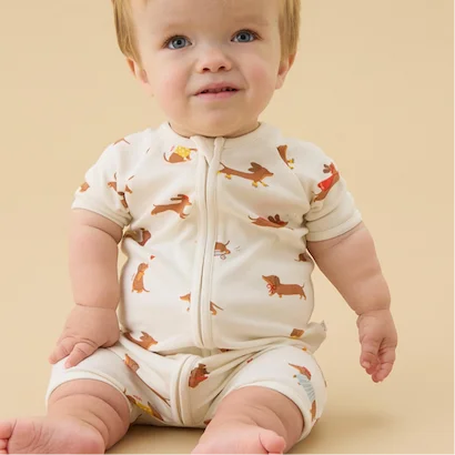 Sausage Dog Summer Baby Pajamas