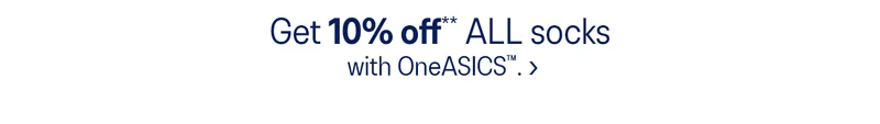 Get 10% off ALL Socks with OneASICS