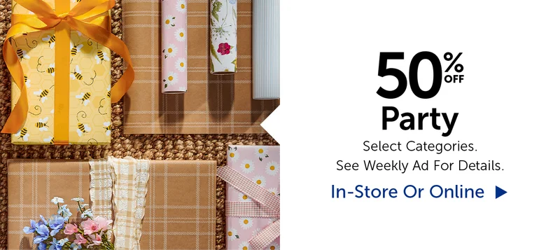 50% Off Party - Select Categories.