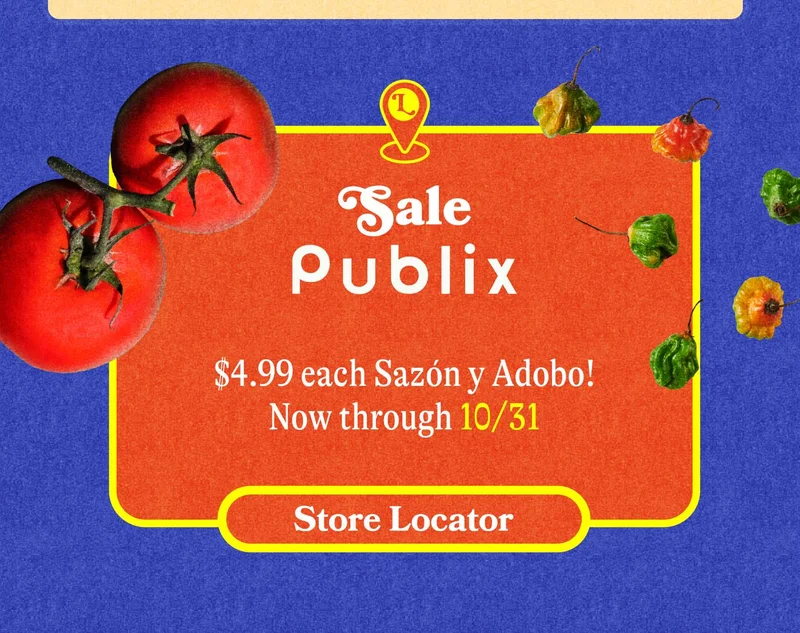 Publix Sale! $4.99 each Sazón y Adobo! Now through 10/31