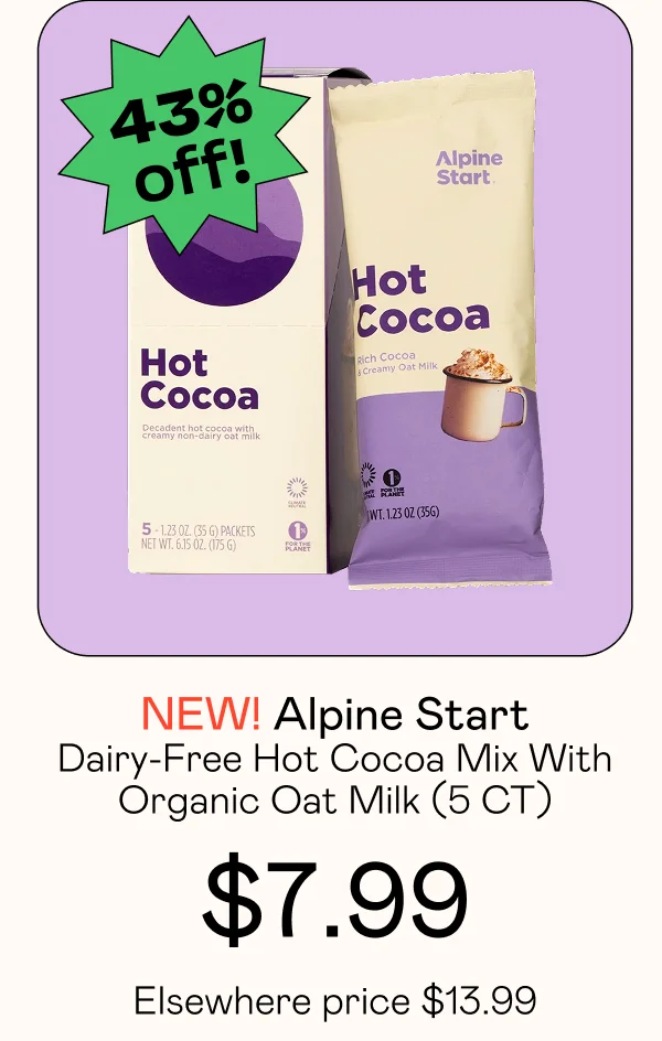 Dairy-Free Hot Cocoa Mix With Organic Oat Milk (5 CT)