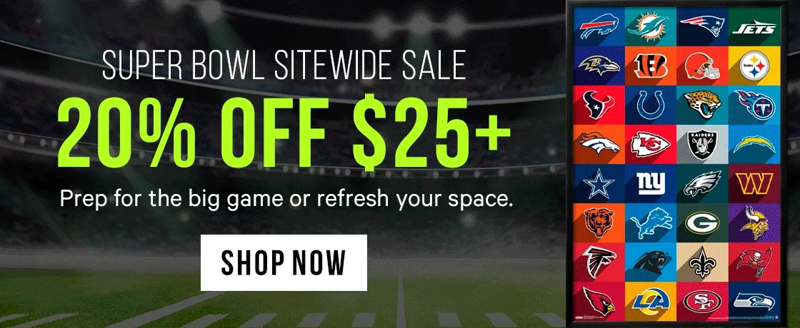 Super Bowl Sitewide Sale - 20% off $25+