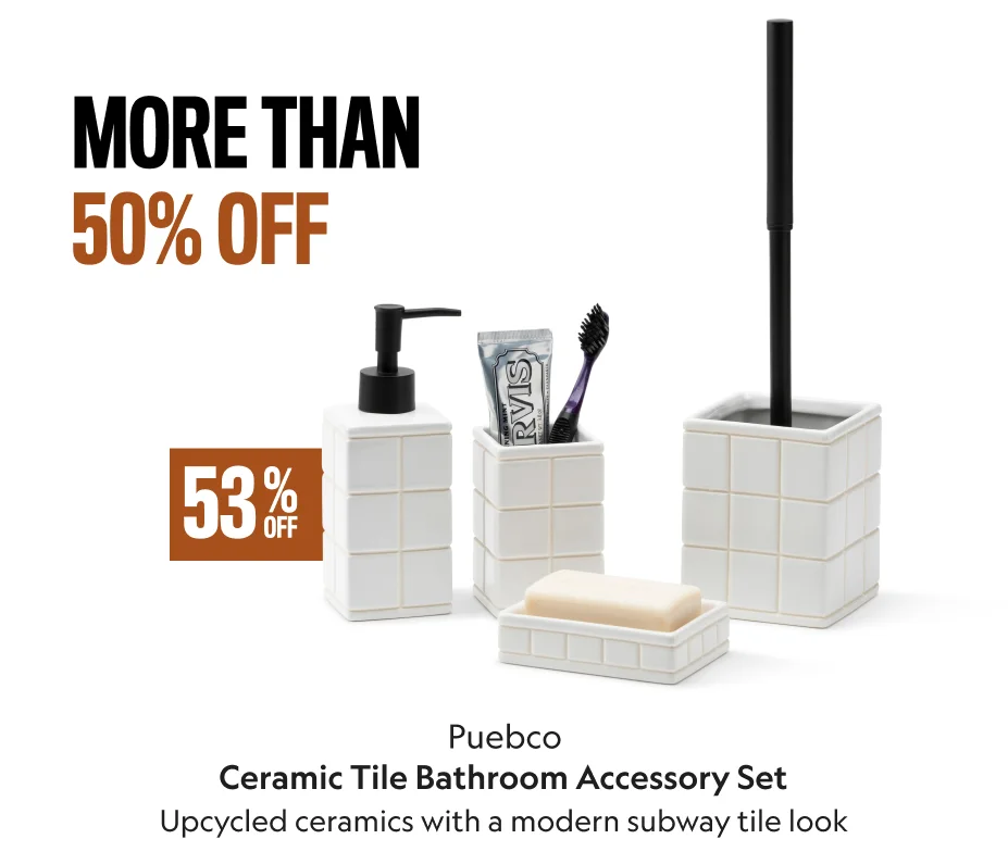 Ceramic Tile Bathroom Accessory Set