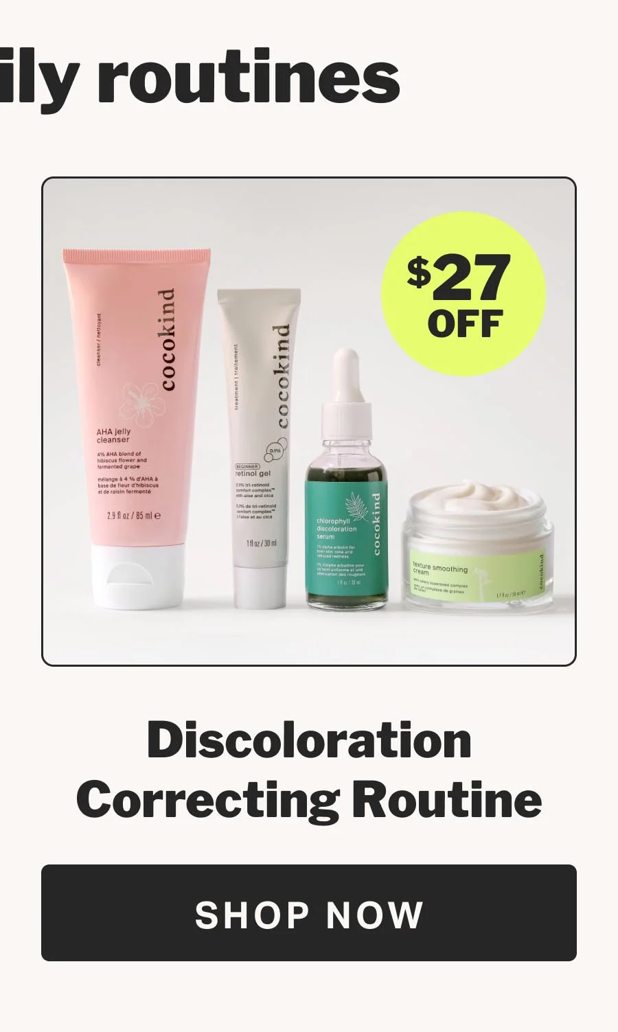 shop the discoloration routine