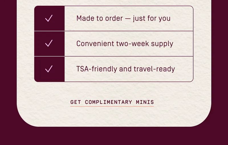 Get complimentary minis