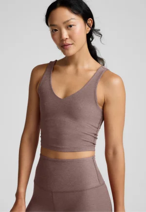 Spacedye Good Day Cropped Tank in Rosey Taupe