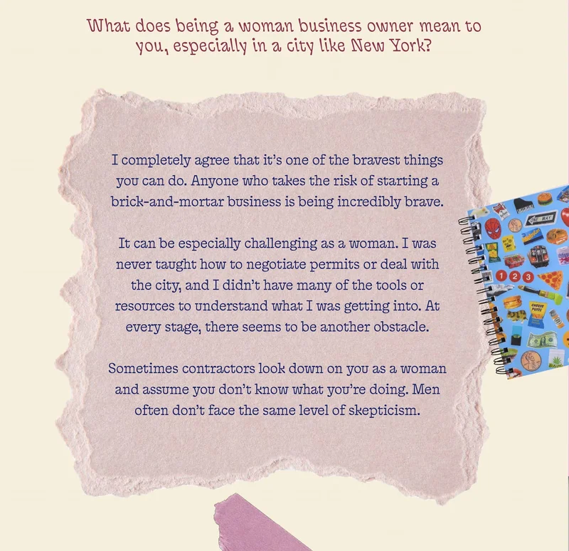 What does being a woman business owner mean to you, especially in a city like New York?