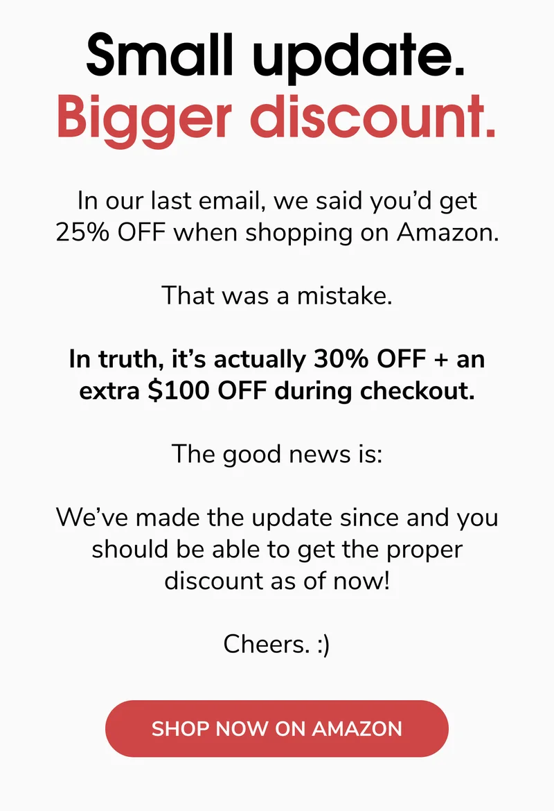 Small Update. Bigger Discount.