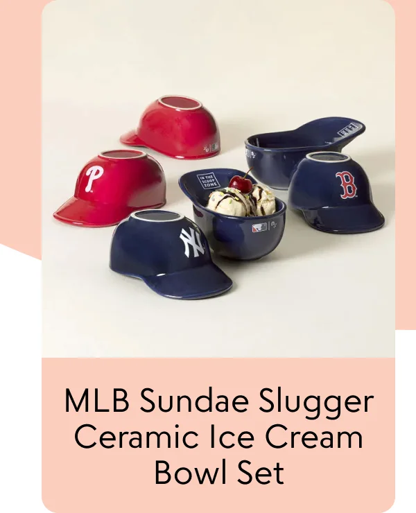 MLB Sundae Slugger Ceramic Ice Cream Bowl Set