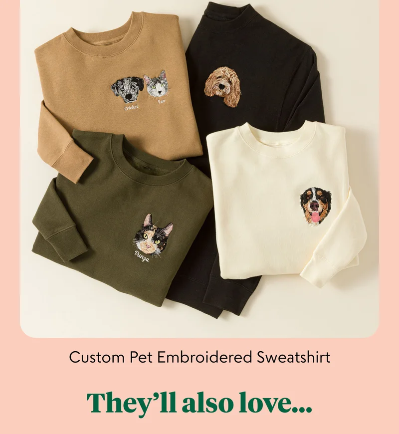Custom Pet Embroidered Sweatshirt