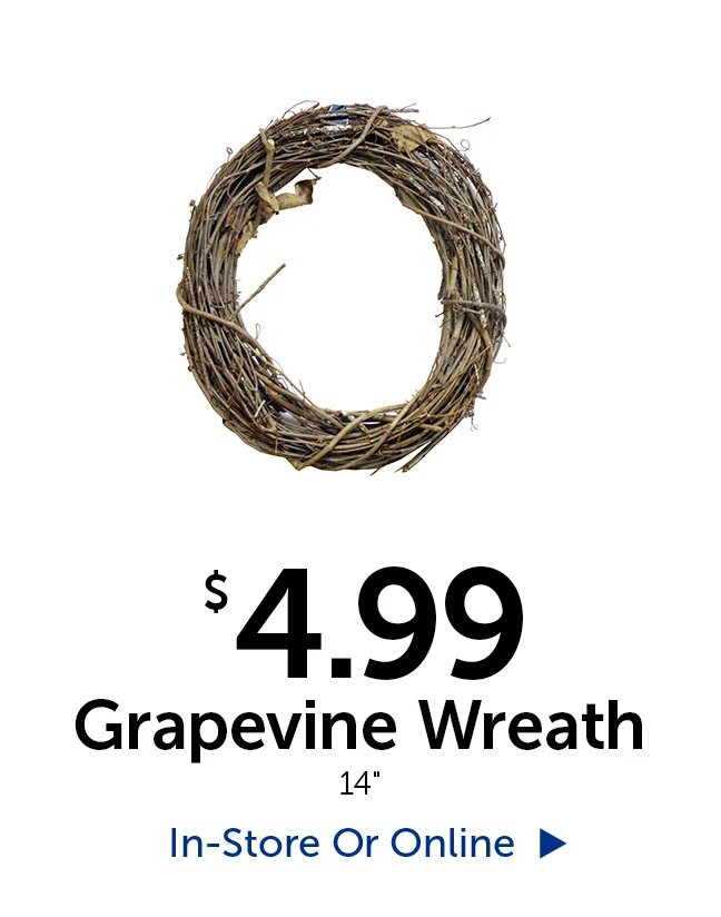 $4.99 Grapevine Wreath - 14" in diameter