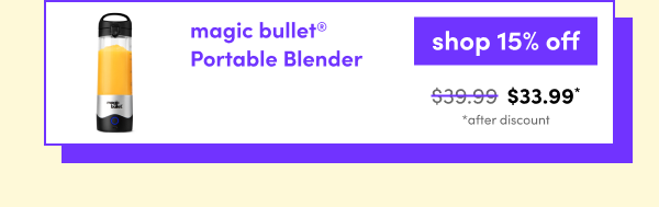 magic bullet Portable Blender | shop 15% off | $33.99 *after discount