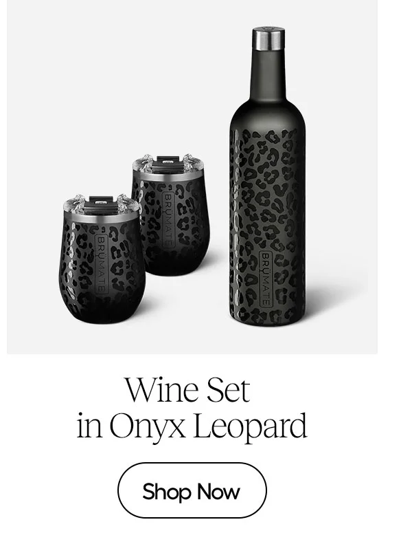Wine Set in Onyx Leopard