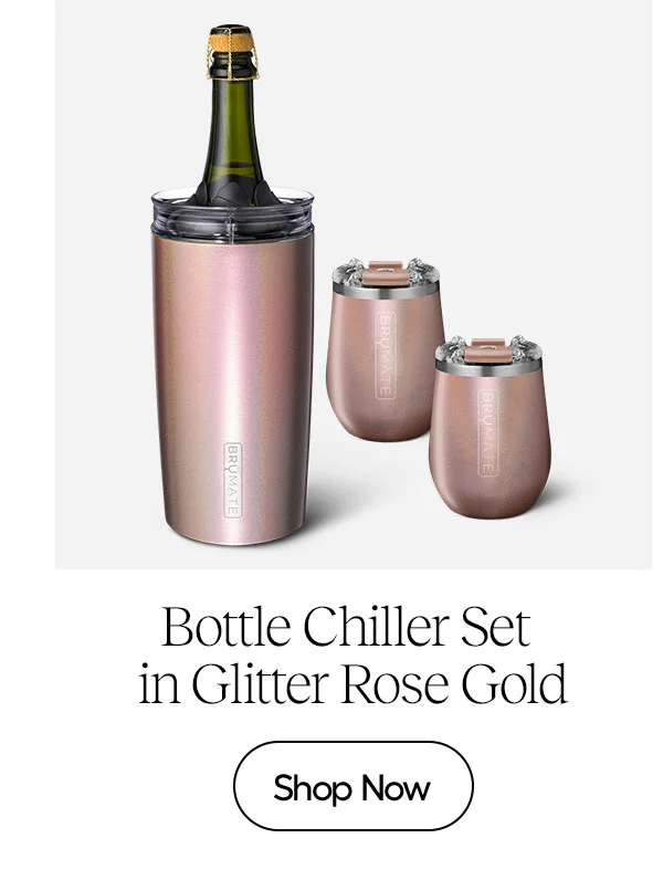 Bottle Chiller Set in Glitter Rose Gold
