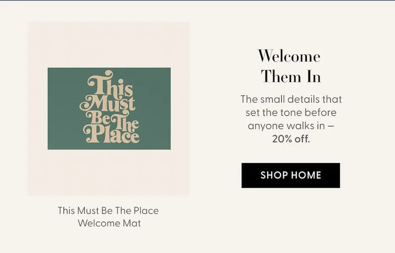 This Must Be The Place - Green & Beige Welcome Mat