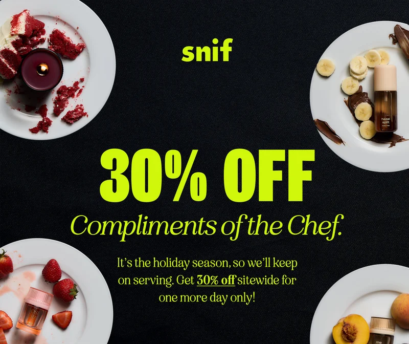 It’s the holiday season, so we’ll keep on serving. Get 30% sitewide off for one more day only!  [napkin writing] a feast for the senses.