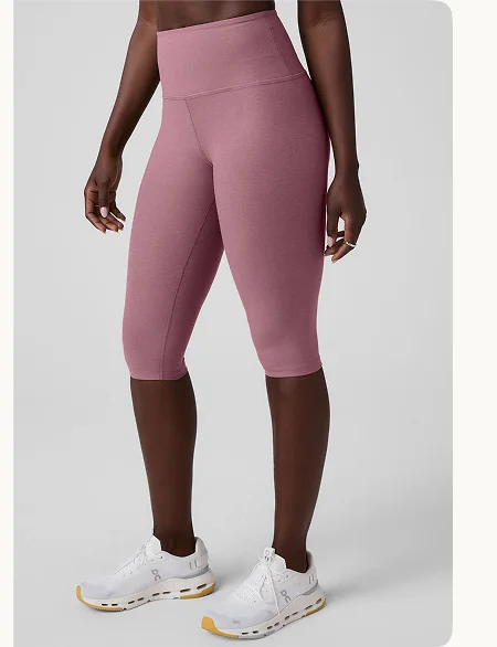 Spacedye Pedal Pusher High Waisted Legging in Ballet Pink Heather
