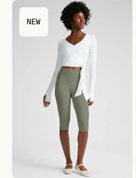 Spacedye Pedal Pusher High Waisted Legging in Grey Sage