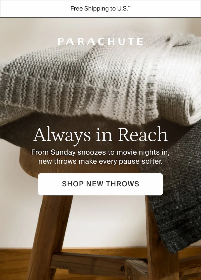 Always in reach. Shop new throws.