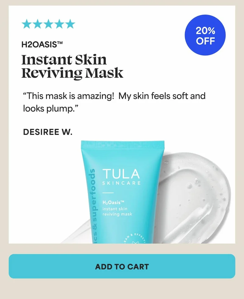 H2Oasis™ Instant Skin Reviving Mask. (20% off) "This mask is amazing!  My skin feels soft and looks plump." - Desiree W. -- ADD TO CART
