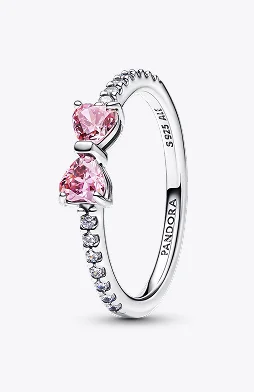 Sparkling Pink Bow Ring