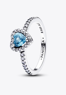 Elevated Light Blue Heart Ring
