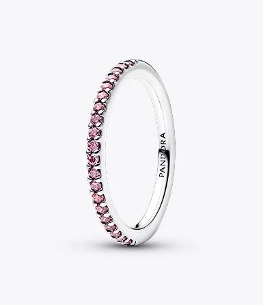 Sparkling Pink Band Ring