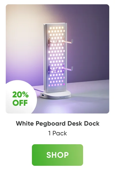 Shop White Pegboard Desk Dock - 1 Pack