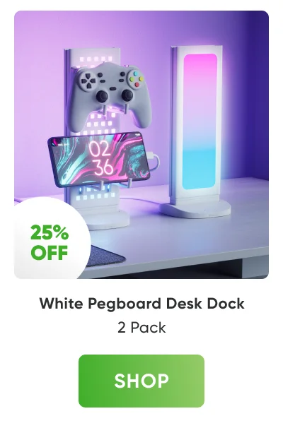 Shop White Pegboard Desk Dock - 2 Pack